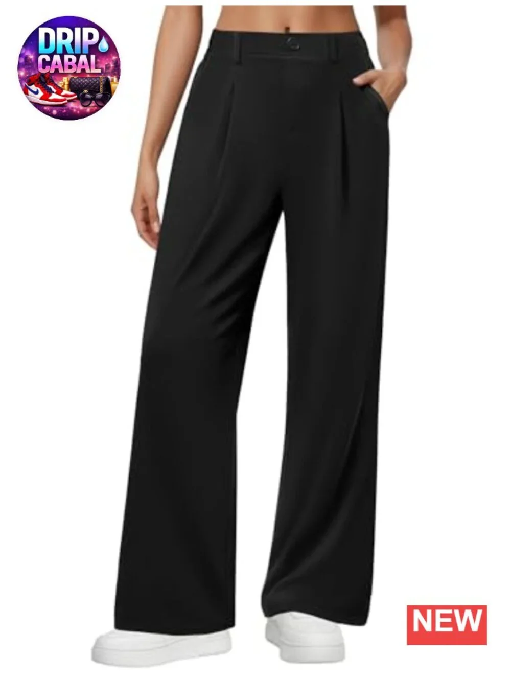 Women's Wide Leg Dress Pants High Waisted Pull On Stretchy Business Casual